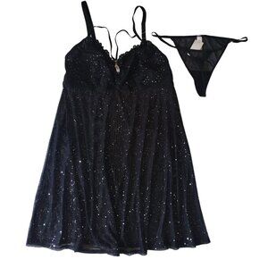 AUDEN, black polyester, spandex sleep lingerie set, for women, size XL NWT.